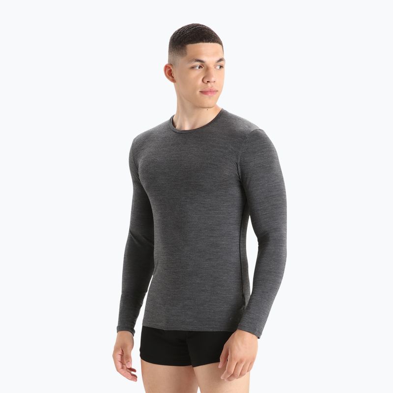 Vyriški termoaktyvūs marškinėliai ilgomis rankovėmis icebreaker Merino 150 Anatomica Crewe jet heather