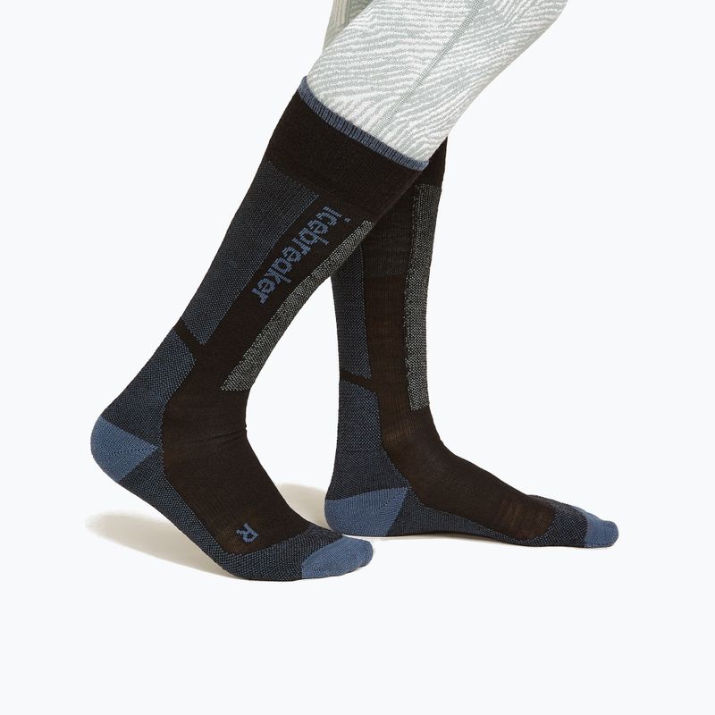 Slidinėjimo kojinės moterims Icebreaker Merino Ski+ Light OTC black/dawn/graphite 2
