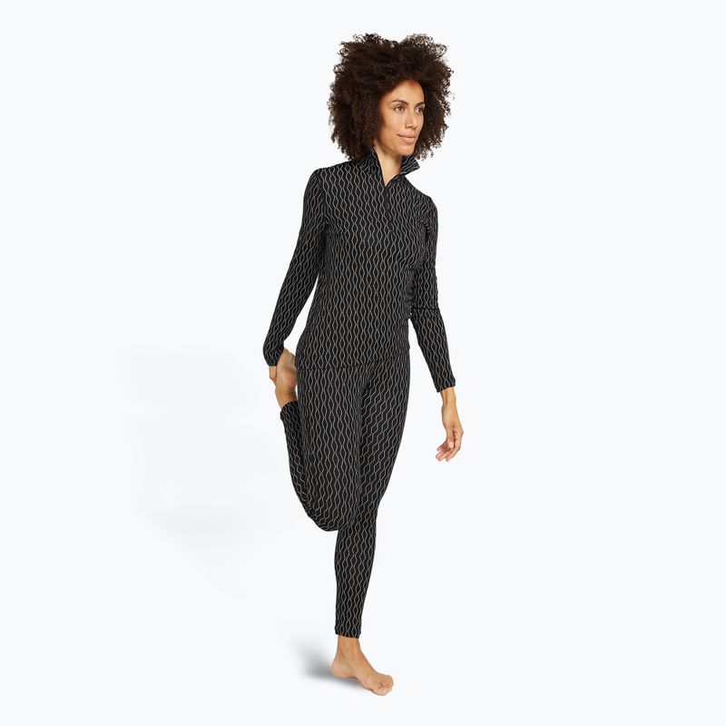 Moteriški termoaktyvūs marškinėliai icebreaker Merino 260 Vertex LS HZ On-Piste black/ snow/j 2