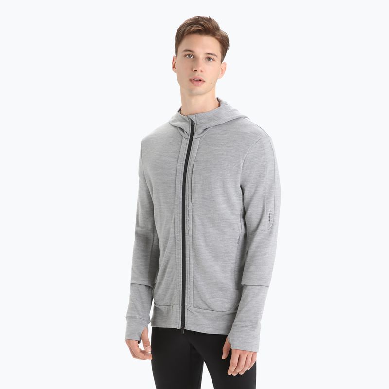 Vyriška Icebreaker Quantum III Zip Hood trekingo striukė pilka
