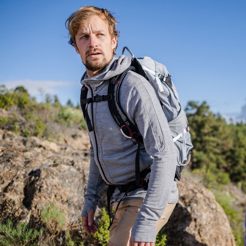 Vyriška Icebreaker Quantum III Zip Hood trekingo striukė pilka 12