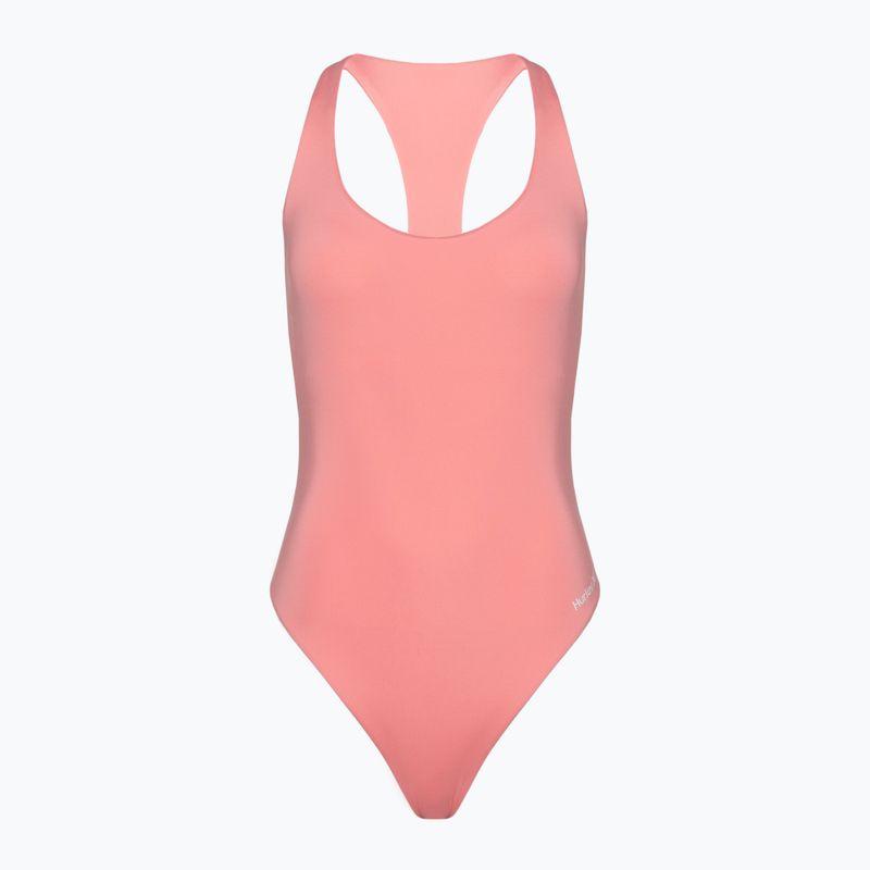 Moteriškas vientisas maudymosi kostiumėlis Hurley O&O Solid Racerback Moderate One Piece pacific pink