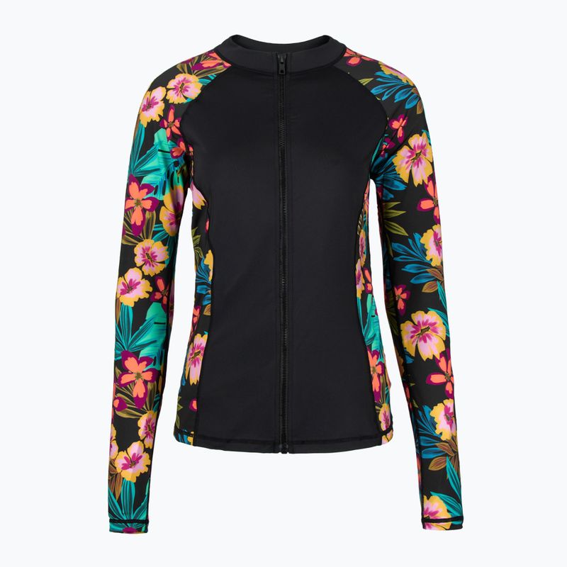 "Hurley" moteriška plaukimo striukė ilgomis rankovėmis "Fiji Fantasy Zip Front Rashguard" juoda