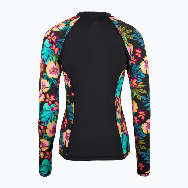 "Hurley" moteriška plaukimo striukė ilgomis rankovėmis "Fiji Fantasy Zip Front Rashguard" juoda 2