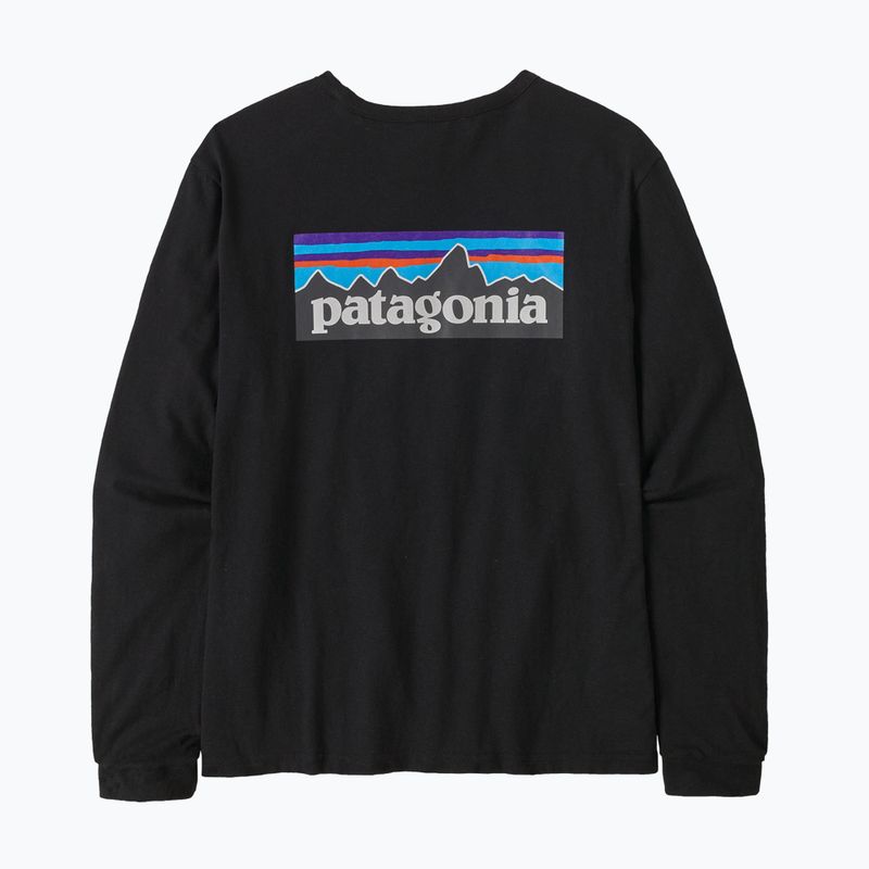 Moteriški marškinėliai ilgomis rankovėmis Patagonia P-6 Logo Responsibili-Tee black 4