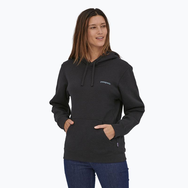 Patagonia Fitz Roy Icon Uprisal Hoody džemperis su gobtuvu, rašalo spalvos, juodas 3