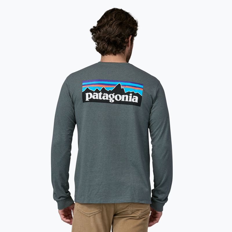Vyriški žygio marškinėliai ilgomis rankovėmis Patagonia P-6 Logo Responsibili nouveau green 2