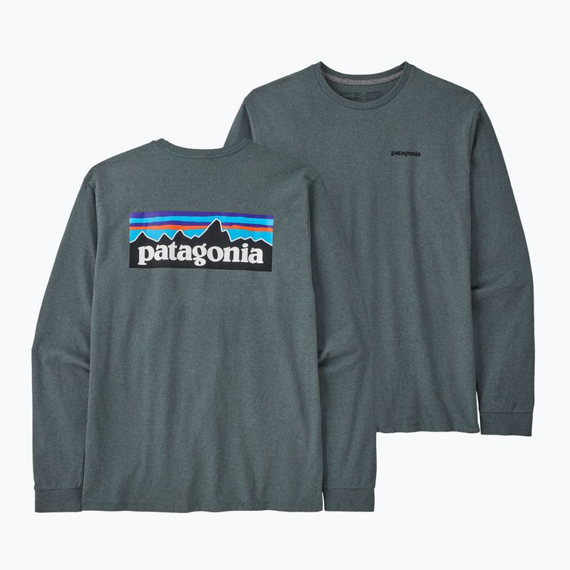 Vyriški žygio marškinėliai ilgomis rankovėmis Patagonia P-6 Logo Responsibili nouveau green 3