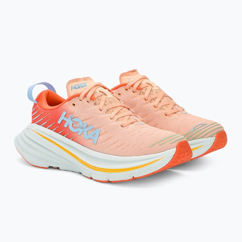 Moteriški bėgimo batai HOKA Bondi X caellia/peach parfait 5