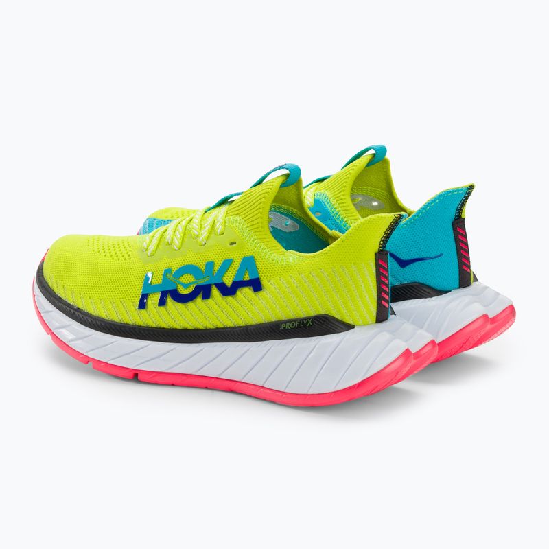 Moteriški bėgimo bateliai HOKA Carbon X 3 evening primrose/scuba blue 3