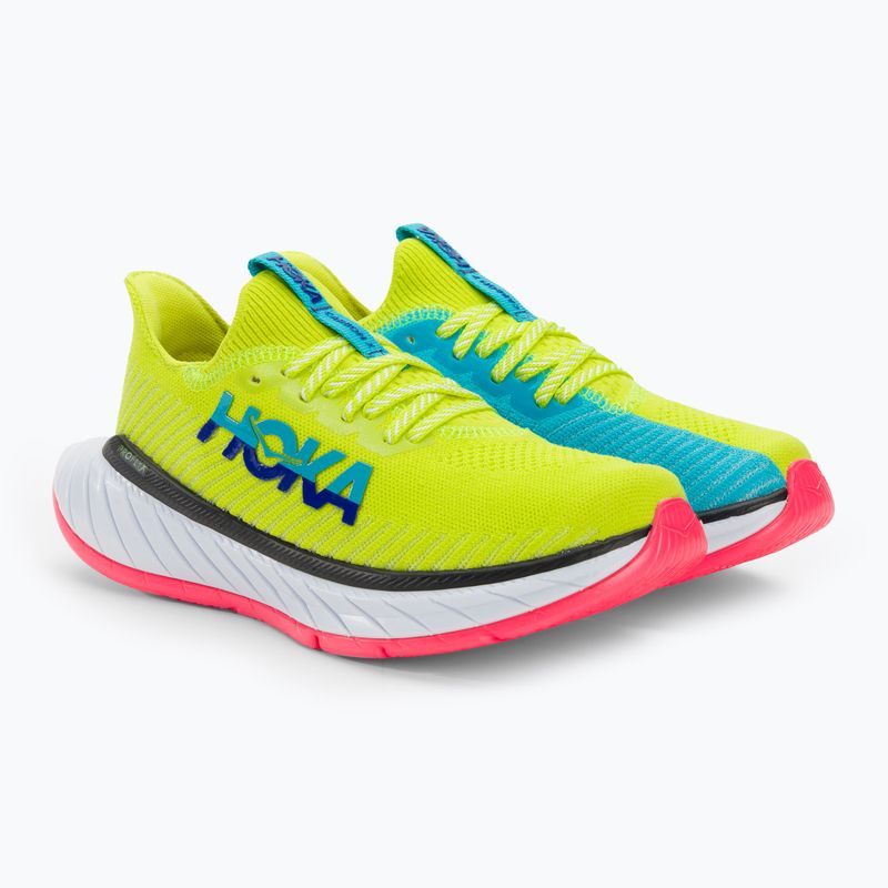 Moteriški bėgimo bateliai HOKA Carbon X 3 evening primrose/scuba blue 4