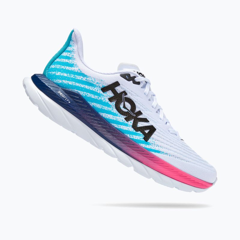 Vyriški bėgimo bateliai HOKA Mach 5 white/scuba blue 8