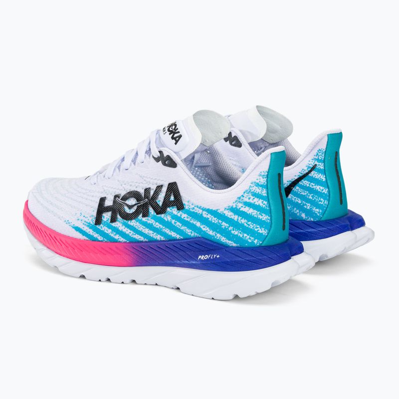 Moteriški bėgimo bateliai HOKA Mach 5 white/scuba blue 4