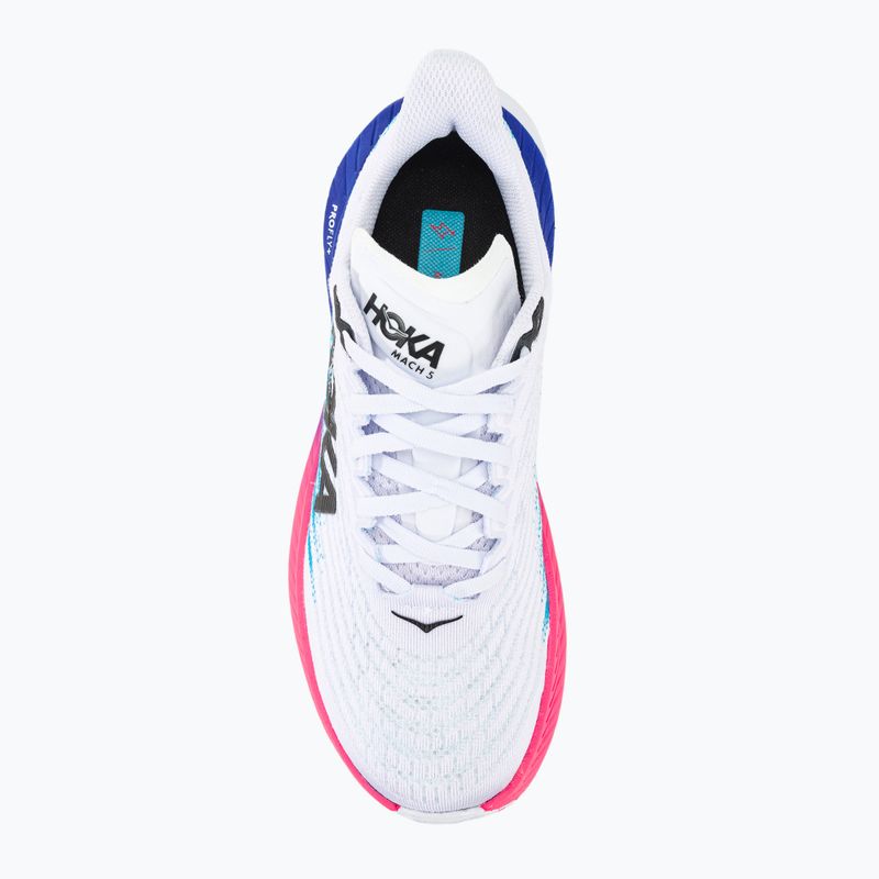 Moteriški bėgimo bateliai HOKA Mach 5 white/scuba blue 7