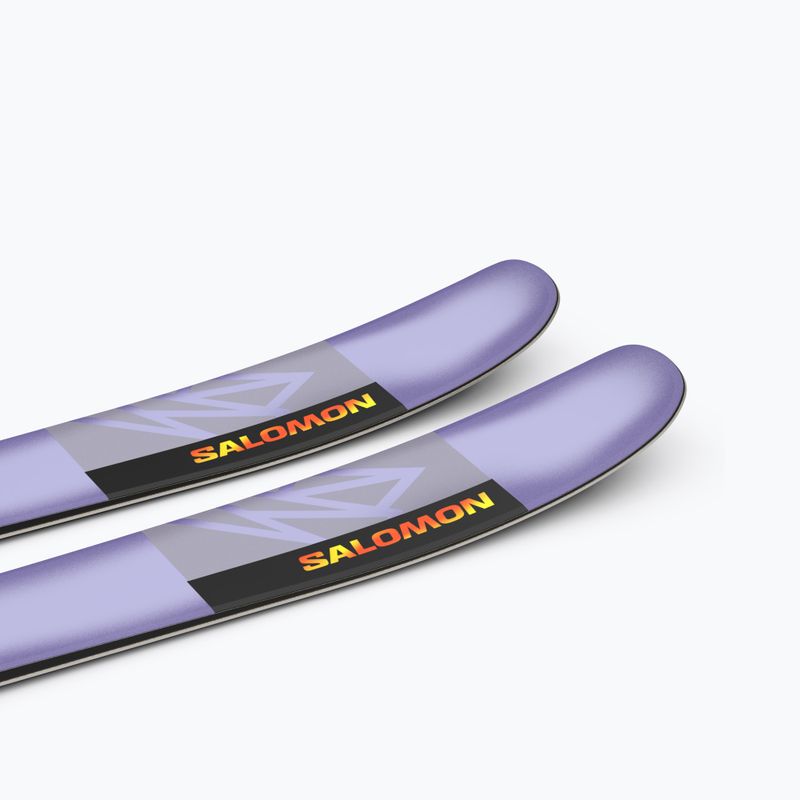 Salomon QST 106 + Skins sweet lavender/flame orange kalnų slidės 8