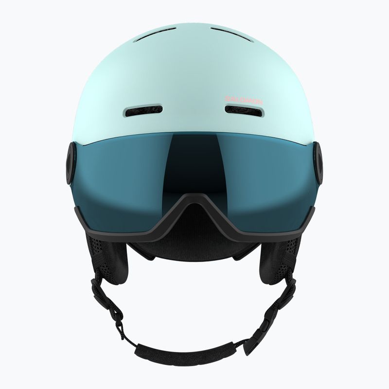Vaikiškas slidinėjimo šalmas Salomon Orka Visor bleached aqua 3