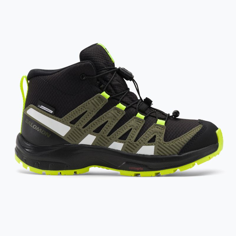Salomon Xa Pro V8 Mid CSWP vaikiški trekingo batai juodi/deep lichen green/y 2