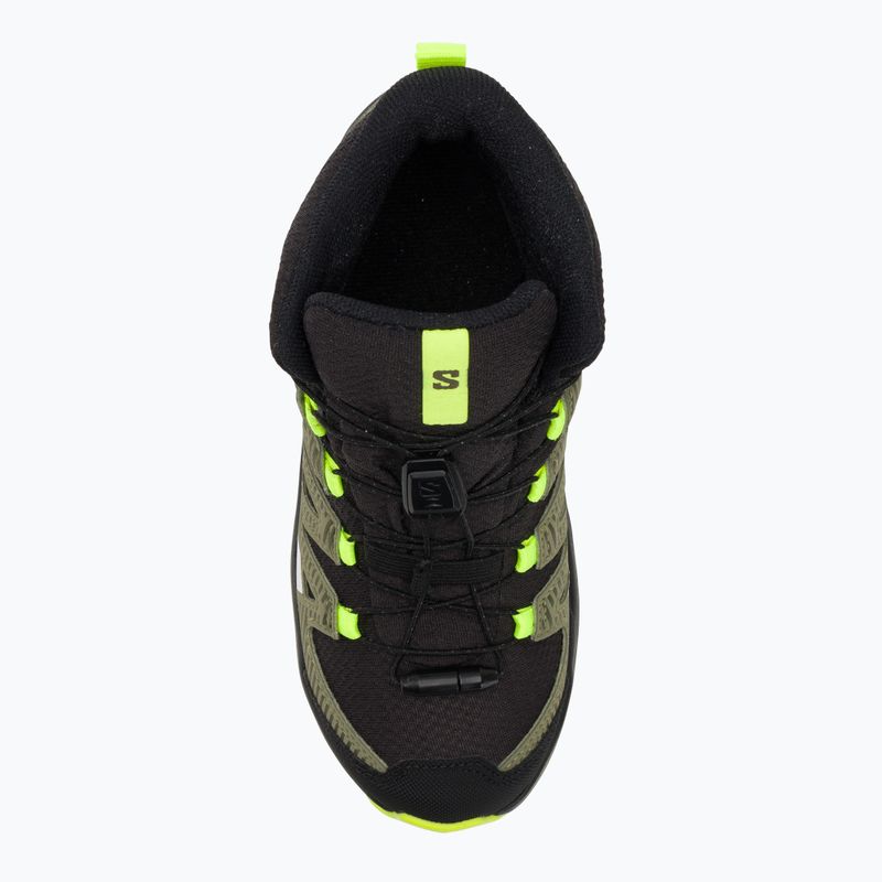 Salomon Xa Pro V8 Mid CSWP vaikiški trekingo batai juodi/deep lichen green/y 6