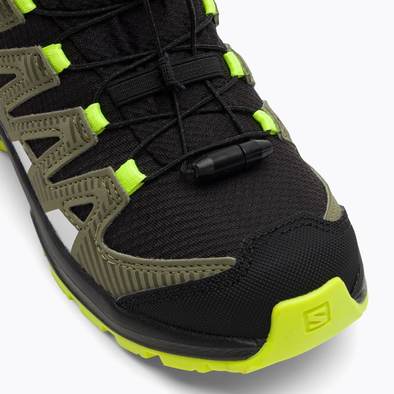 Salomon Xa Pro V8 Mid CSWP vaikiški trekingo batai juodi/deep lichen green/y 7