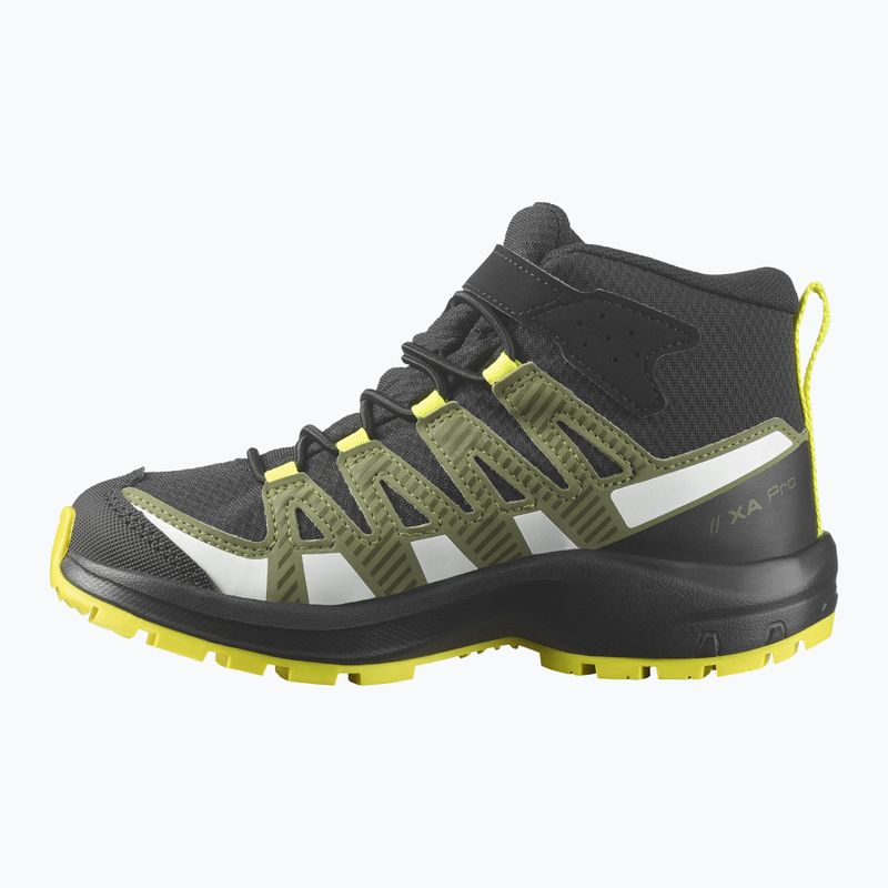 Vaikiški žygio batai Salomon Xa Pro V8 Mid CSWP black/deep lichen green/safety yellow 3