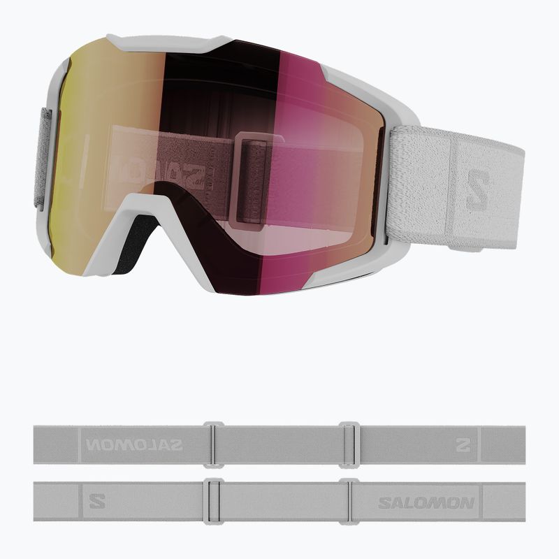 Salomon XV slidinėjimo akiniai balti/raudoni 2