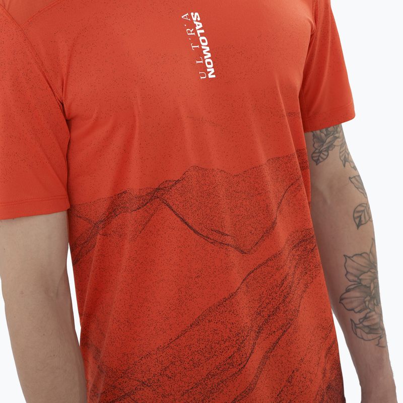 Vyriški bėgimo marškinėliai Salomon S/Lab Ultra Tee Aop burnt sienna 3