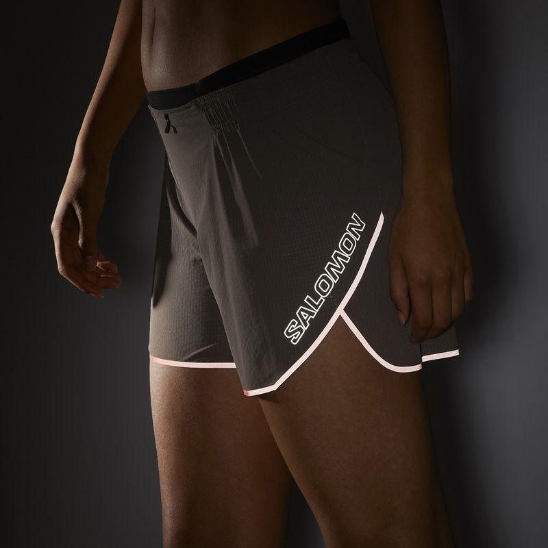 Moteriški bėgimo šortai Salomon Sense Aero 5" iron/neon flame 5