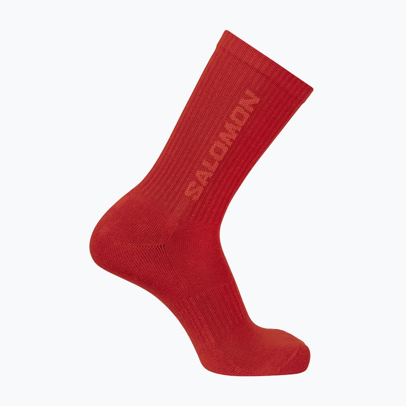Kojinės Salomon Everyday Crew 3 poros flame scarlet/dark citron 2