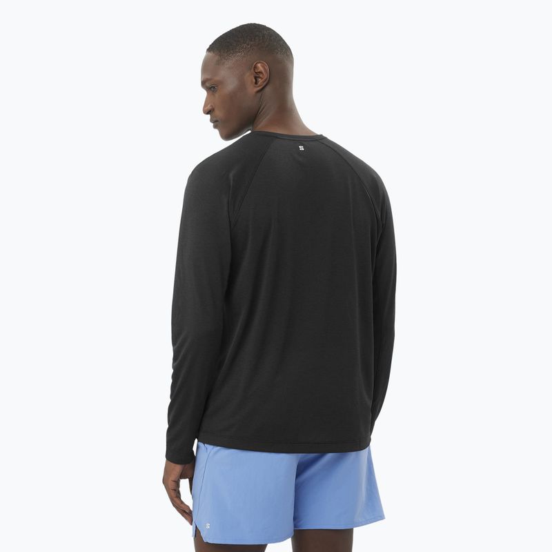 Vyriški bėgimo marškinėliai ilgomis rankovėmis Salomon SHAKEout Core deep black 2