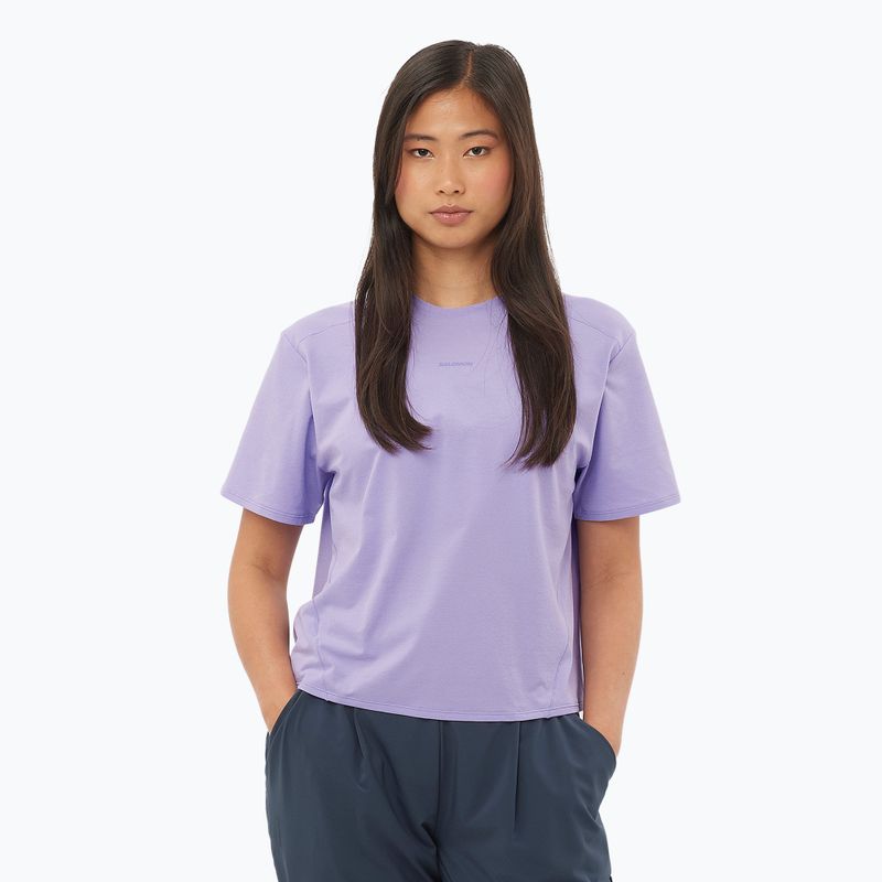 Moteriški marškinėliai Salomon Trackline Tee SS violet tulip