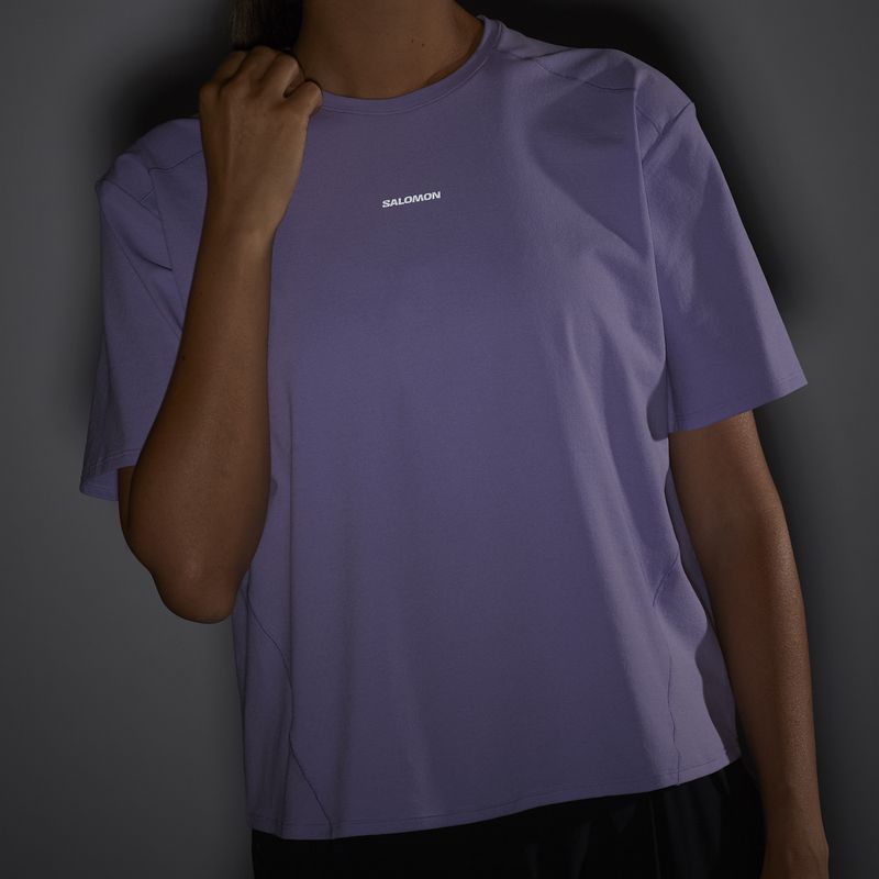 Moteriški marškinėliai Salomon Trackline Tee SS violet tulip 5