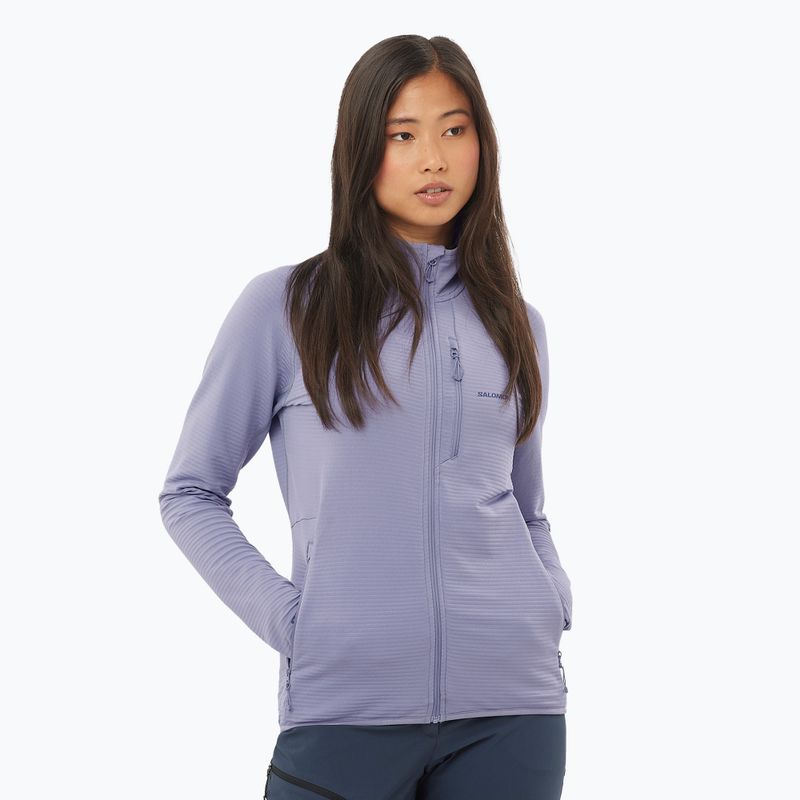 Moteriškas žygio džemperis Salomon Lightwarm Full Zip blue granite