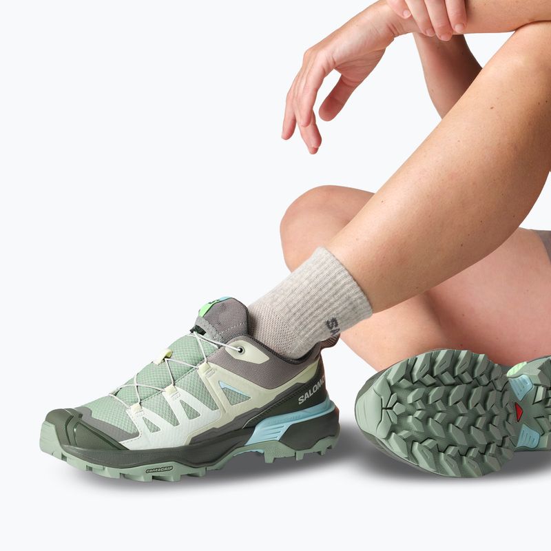 Moteriški trekingo batai Salomon X Ultra 360 green milieu/urban chic/clearly aqua 7