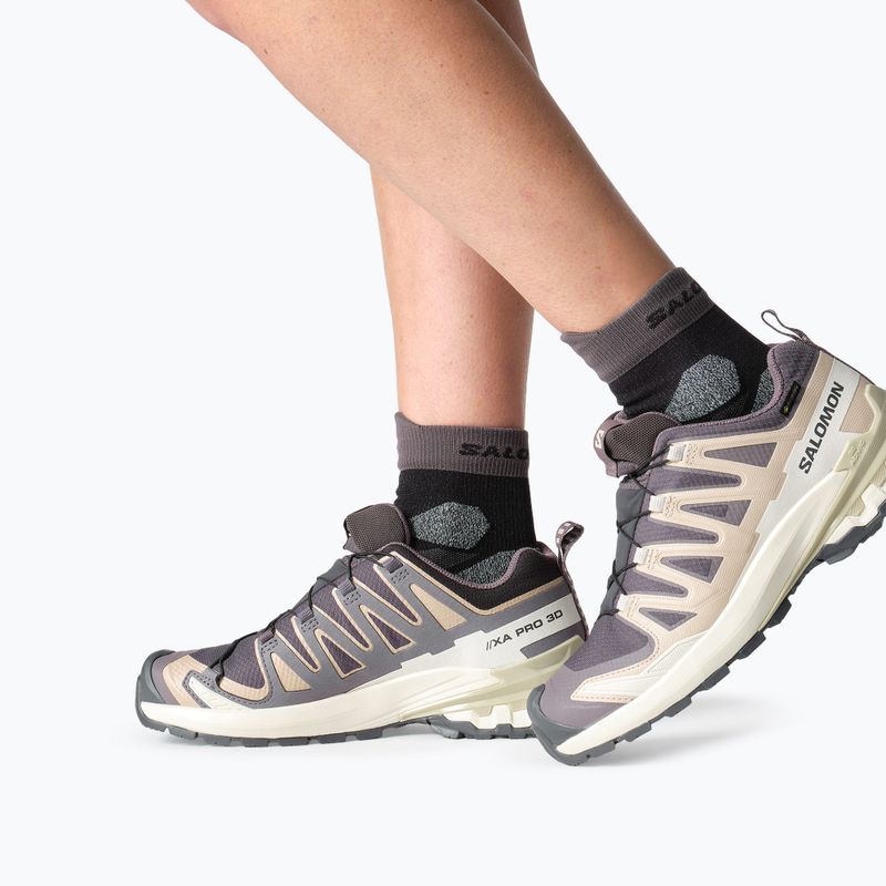 Moteriški bėgimo batai Salomon XA Pro 3D V9 GTX nine iron/oxford tan 6