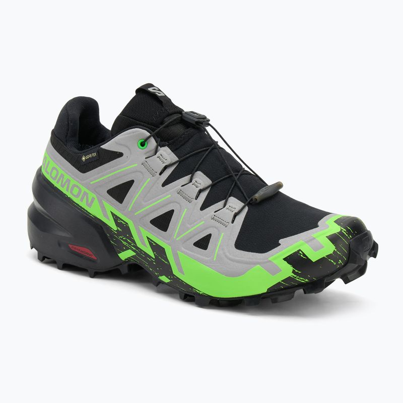 Vyriški bėgimo bateliai Salomon Speedcross 6 GTX black/alloy/green gecko