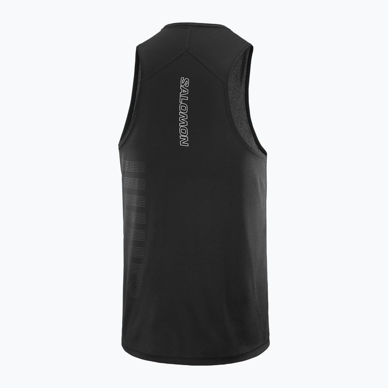 Vyriškas bėgimo tank topas Salomon Sense Aero Singlet GFX deep black 5