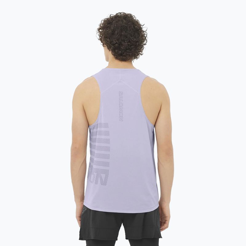 Vyriškas bėgimo tank topas Salomon Sense Aero Singlet GFX cosmic sky 2
