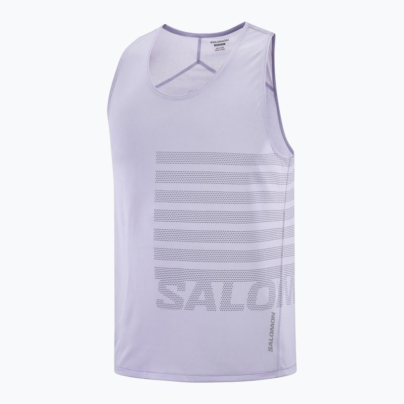 Vyriškas bėgimo tank topas Salomon Sense Aero Singlet GFX cosmic sky 5