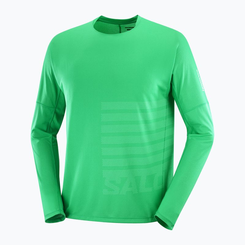 Vyriški bėgimo marškinėliai ilgomis rankovėmis Salomon Sense Aero Tee GFX parakeet/spearmint
