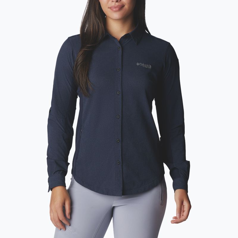 Columbia moteriški marškinėliai Titan Pass Irico tamsiai mėlyni 1991941472