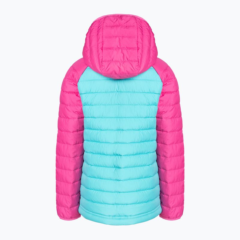 Columbia Powder Lite pūkinė striukė su gobtuvu vaikams geyser/pink ice 2