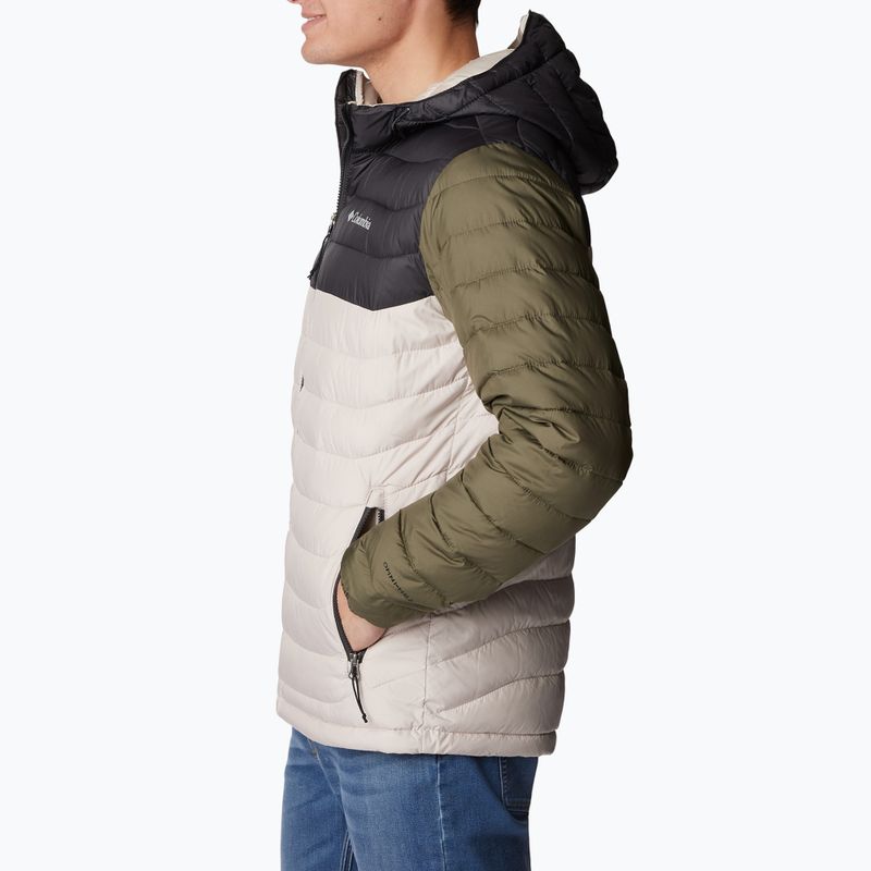 Vyriška pūkinė striukė Columbia Powder Lite su gobtuvu dark stone/shark/stone green 2