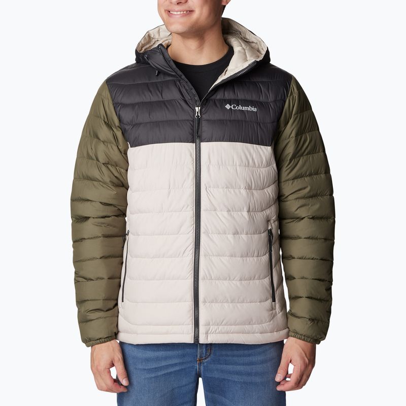 Vyriška pūkinė striukė Columbia Powder Lite su gobtuvu dark stone/shark/stone green 4