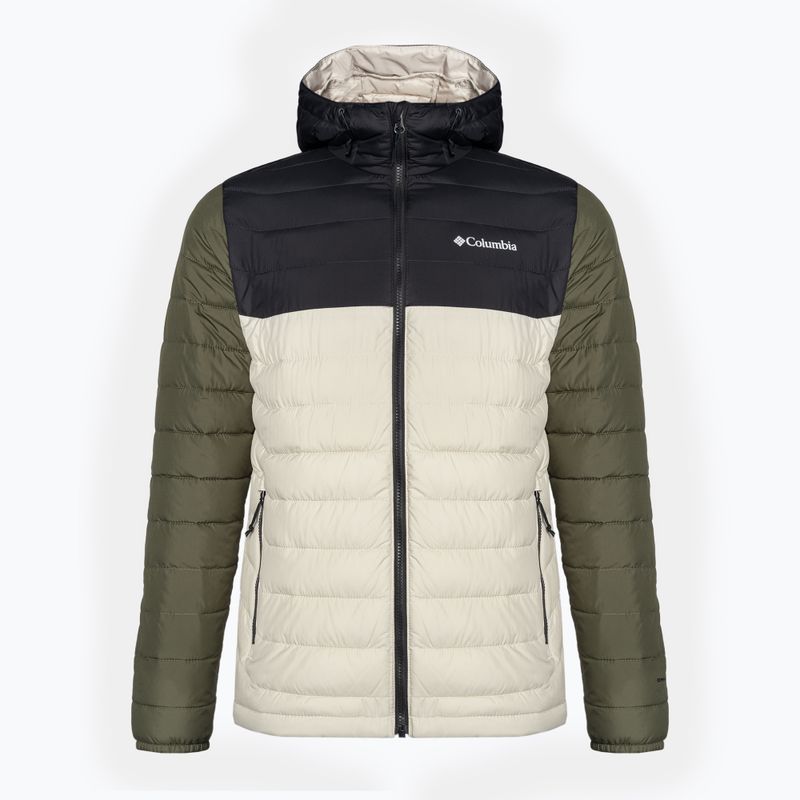 Vyriška pūkinė striukė Columbia Powder Lite su gobtuvu dark stone/shark/stone green 8
