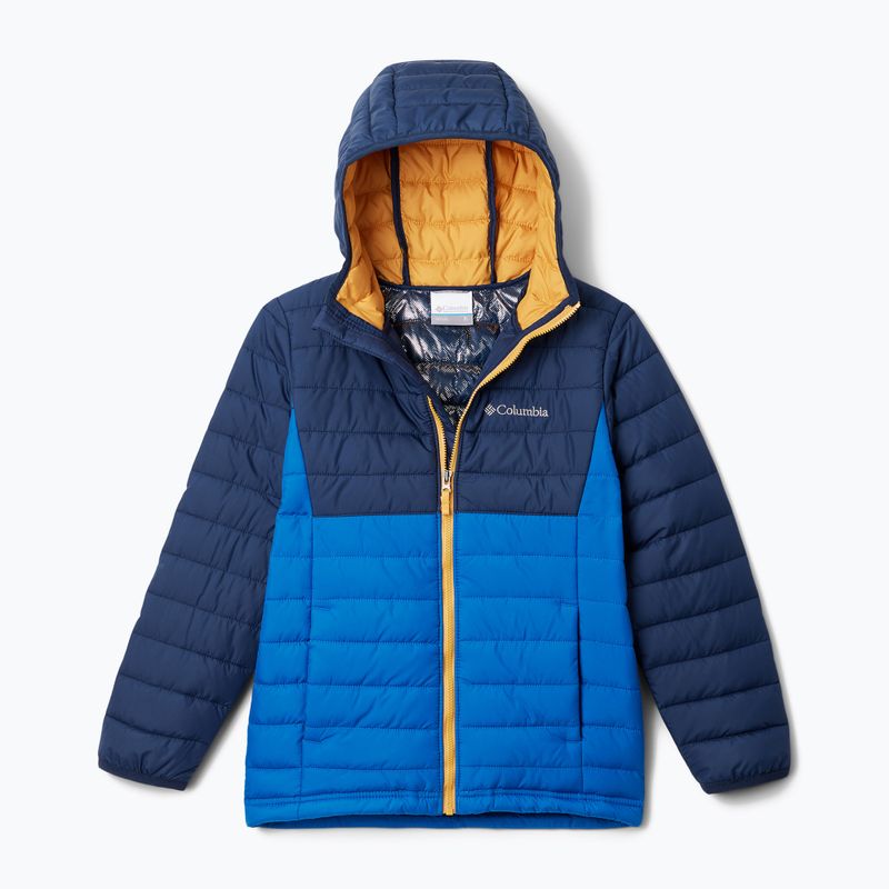 Columbia Powder Lite Hooded šviesiai indigo/collegiate navy pūkinė striukė vaikams 5