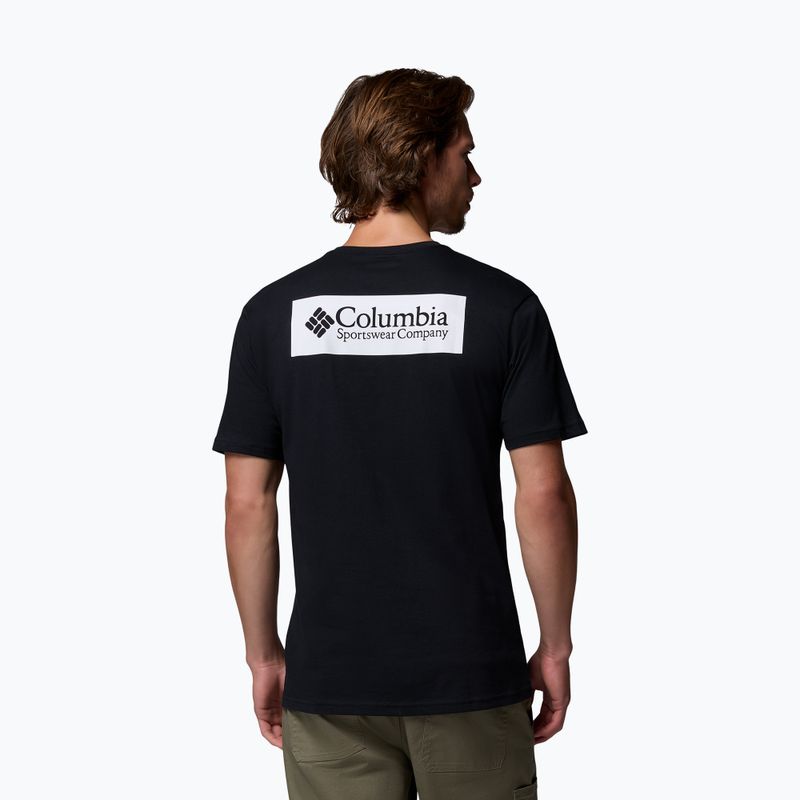 Vyriški trekinginiai marškinėliai Columbia North Cascades black/csc box logo 3