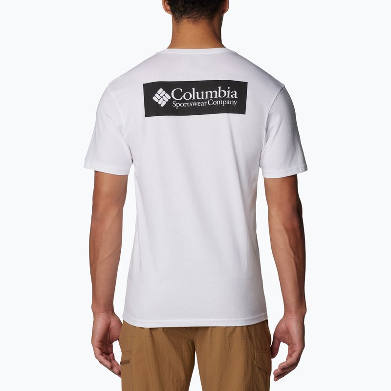 Vyriški turistiniai marškinėliai Columbia North Cascades white/csc box logo 2