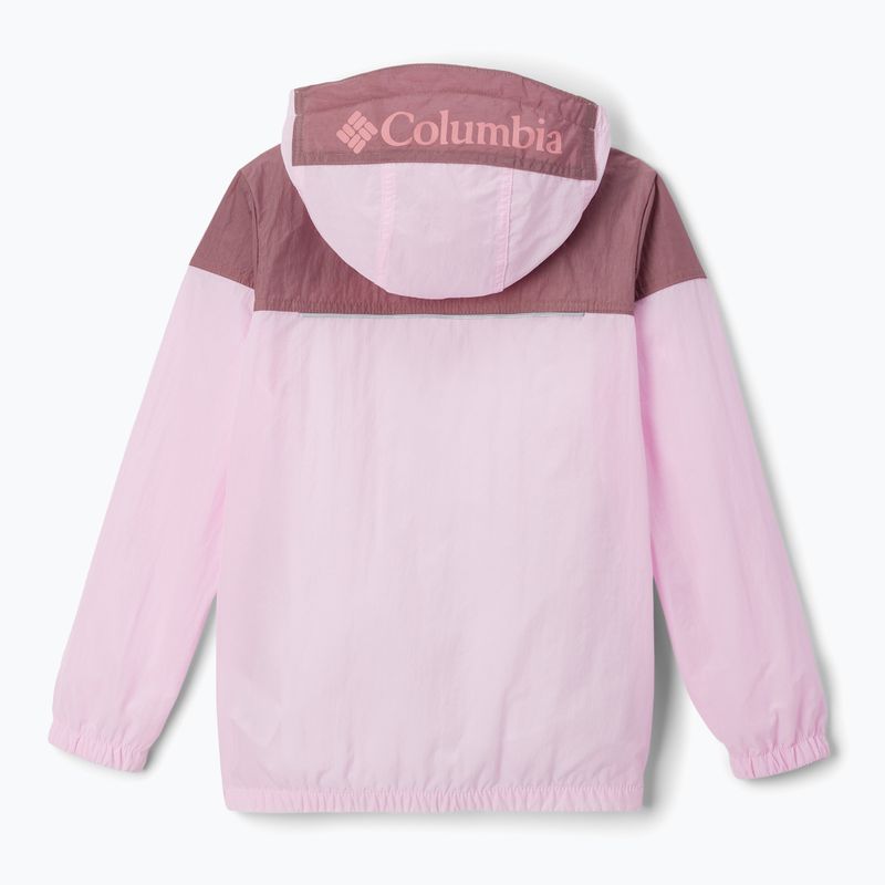 Vaikiška striukė nuo vėjo Columbia Challenger Windbreaker pink down/fig 2