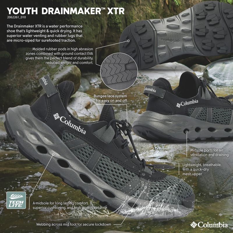 Vaikiški batai Columbia Youth Drainmaker XTR black/pure silver 8