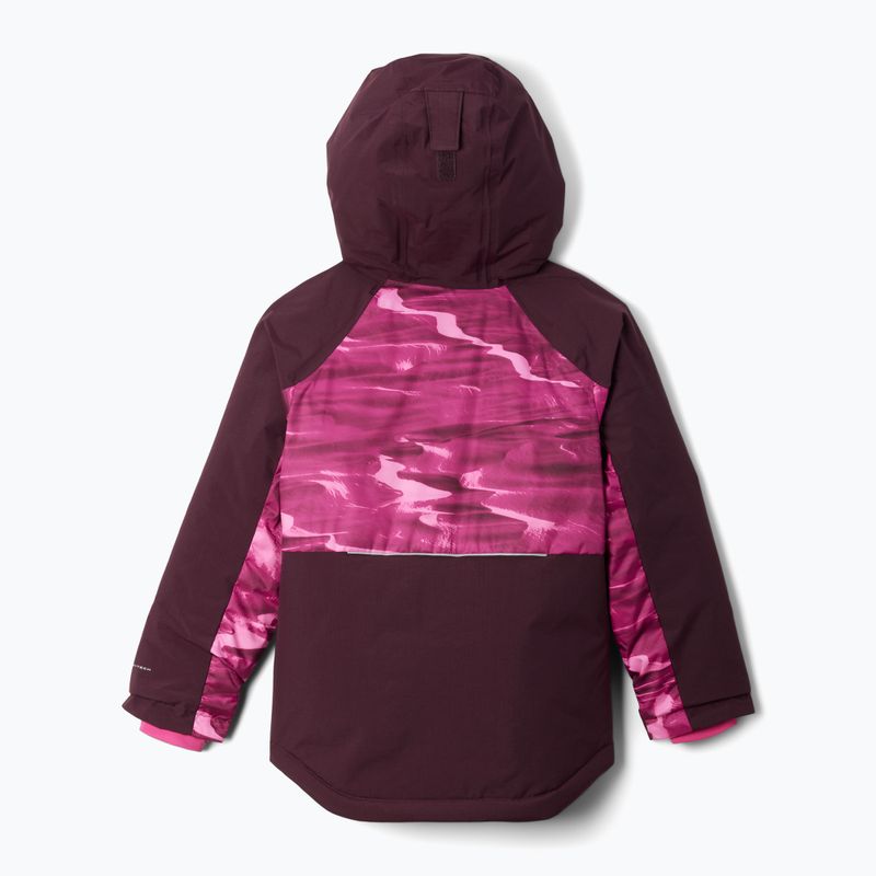 Columbia Mighty Mogul III Print pink ice windblown/ moonvista vaikiška slidinėjimo striukė 2